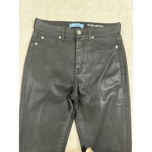 7 For All Mankind Blair High Waist Coated Skinny Black Coated Women’s Size 28
